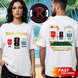 FIFA World Cup 2026 The Final Matchup Spain vs Argentina New York Jersey Stadium Unisex T Shirt Two Sided