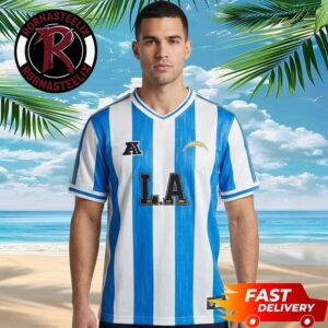 Football x Football 2026 Los Angeles Chargers Argentina Style Collaboration NFL Team x FIFA World Cup 2026 National Team Football Jersey