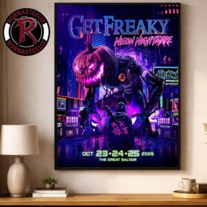 Get Freaky Neon Nightmare 2026 Utah Halloween Music Festival At The Great Saltair On October 23 to October 25 2026 Poster Decor Canvas