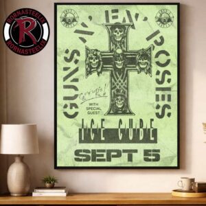 Guns N Roses California 2026 Show Event Poster At Rose Bowl Stadium In Pasadena On September 5 2026 Poster Decor Canvas