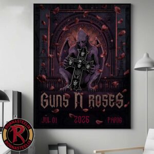 Guns N Roses Gothic Gargoyle Artwork Show Poster At Paris La Défense Arena Paris France On July 1 2026 Poster Canvas