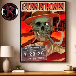 Guns N Roses Tinley Park IL 2026 Venue Poster At Credit Union 1 Amphitheatre On July 29 2026 Poster Decor Canvas