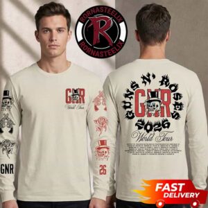 Guns N Roses World Tour 2026 Exclusive Merch Natural 2026 World Tour Logo Unisex Longsleeve