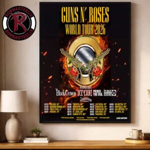 Guns N Roses World Tour 2026 North America Schedule Tour Dates Poster Decor Canvas