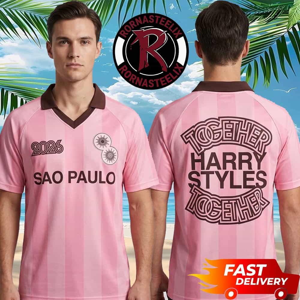 Harry Styles Sao Paulo Brazil Together Together Tour 2026 At Estadio MorumBis On July 17 2026 Pink Polo Jersey Shirt Harry Styles Sao Paulo Brazil Together Together Tour 2026 At Estadio MorumBis On July 17 2026 Pink Polo Jersey Shirt