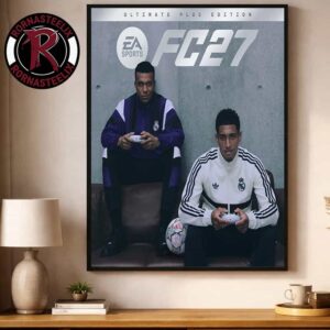 Kylian Mbappe And Jude Bellingham Ultimate Plus Edition Cover Art EA Sports FC27 Poster Decor Canvas