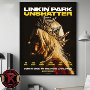 Linkin Park Unshatter Theatrical Movie Poster Featuring Joe Hahn And Emily Armstrong Artwork Poster Canvas