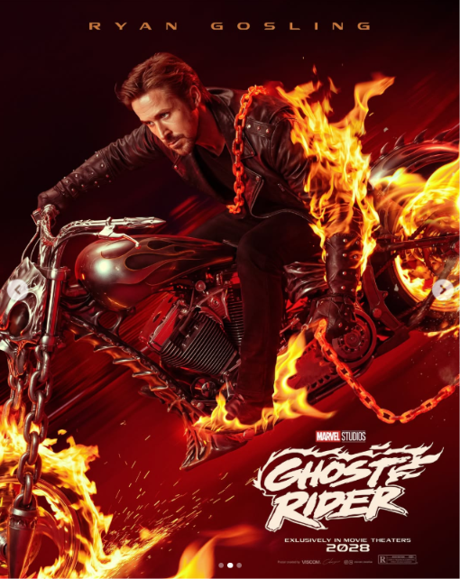 Marvel Studios Ghost Rider Official Poster Exclusively In Movie Theaters 2028 Ryan Gosling As Ghost Rider