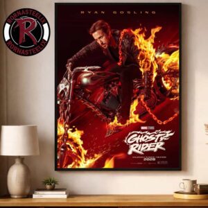 Marvel Studios Ghost Rider Official Poster Exclusively In Movie Theaters 2028 Ryan Gosling As Ghost Rider Poster Decor Canvas