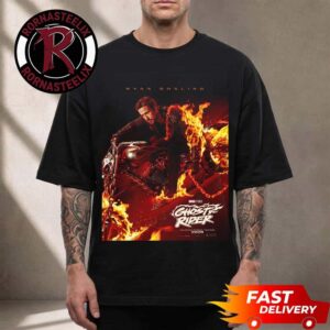 Marvel Studios Ghost Rider Official Poster Exclusively In Movie Theaters 2028 Ryan Gosling As Ghost Rider Unisex T Shirt