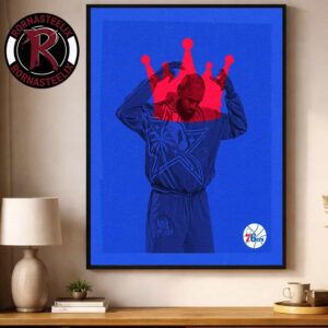 Official LeBron James Play Historic 24th NBA Season With Philadelphia 76ers Poster Decor Canvas