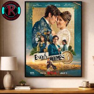 Official Poster For Enola Holmes 3 Premiering On Netflix On July 1 2026 Home Decor Poster Canvas