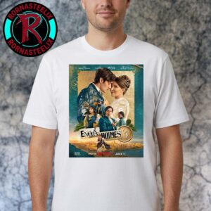 Official Poster For Enola Holmes 3 Premiering On Netflix On July 1 2026 White T-shirt