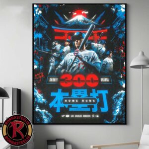 Shohei Ohtani Los Angeles Dodgers 300 Career Home Runs MLB Milestone Commemorative Poster