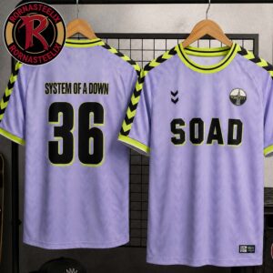 Stockholm Sweden Exclusive Lavender Football Jersey System Of A Down 2026 EU and UK Tour Merch