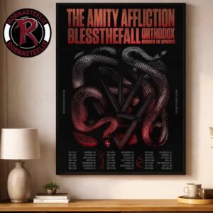 The Amity Affliction House Of Cards USA Tour 2026 Schedule Tour Dates Poster Decor Canvas