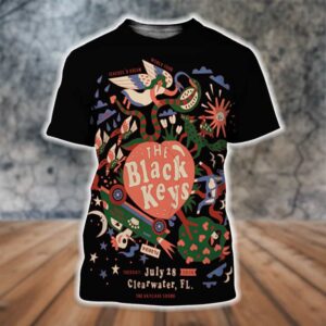 The Black Keys Peaches ‘N Kream World Tour 2026 Clearwater Florida Venue Poster At The BayCare Sound On July 28 2026 All Over Print Shirt