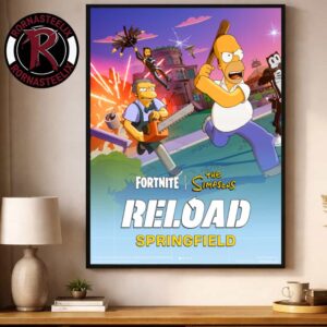 The Simpsons x Fornite Reload Springfield Poster Decor Canvas