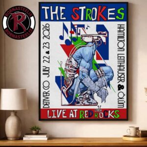 The Strokes Denver CO 2026 Exclusive Poster Live At Red Rocks Amphitheatre On July 22 23 2026 Morrison Colorado Poster Decor Canvas