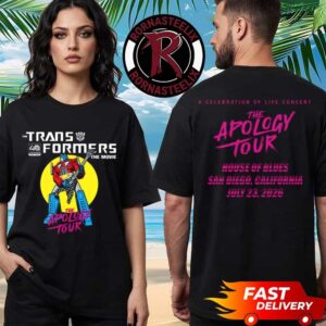 Transformers The Apology Tour 2026 Celebration Of Life Concert At House Of Blues On July 23 2026 San Diego California Unisex T Shirt Two Sided