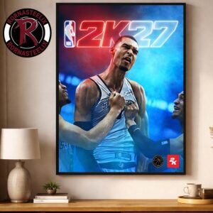 Victor Wembanyama NBA 2K27 Standard Edition Cover Athlete Poster Decor Canvas