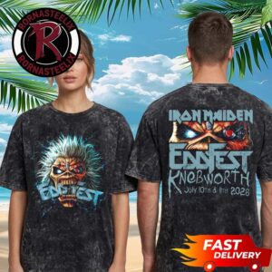 Iron Maiden Eddfest 2026 Logo Exclusive Tee At Knebworth On July 10-11 2026 Unisex Washed T-Shirt