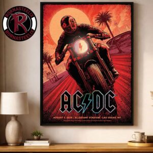 ACDC Las Vegas Pwr Up Tour 2026 Event Poster Sin City Pwrd Up At Allegiant Stadium On August 1 2026 North America Poster Decor Canvas