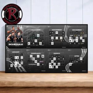 Brooklyn Nets NBA Official Schedule 2026 27 Season Poster Decor Canvas