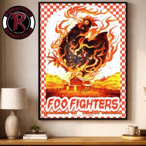 Foo Fighters Nashville TN 2026 Event Poster At Nissan Stadium On August 15 2026 Fire Chicken Poster Decor Canvas