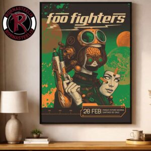 Foo Fighters Santiago 2027 Event Poster At Parque Estadio Nacional On February 28 2027 Chile Poster Decor Canvas