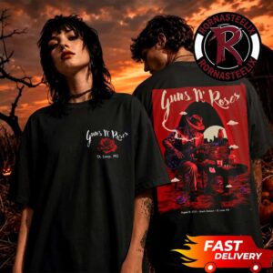 Guns N Roses St Louis MO Event Poster 2026 At Busch Stadium On August 16 2026 Comeback After 9 Years Unisex T Shirt Two Sided