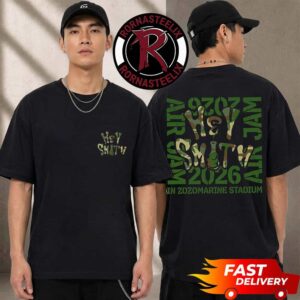 Hey Smith x Air Jam 2026 Logo Camo Black Tee Official In Zozomarine Stadium On November 7 2026 Unisex T Shirt Two Sided