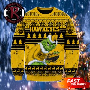 Iowa Hawkeyes x Grinch Fan Gift Christmas NCAA Ugly Sweater
