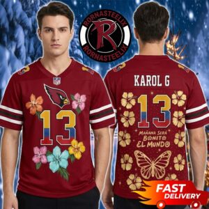 Karol G Viajando Por El Mundo Tropitour 2026 Jersey Collab Arizona Cardinals At State Farm Stadium On August 29 2026 Football Jersey