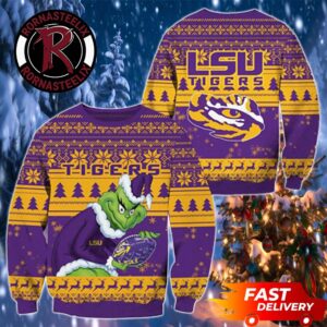 LSU Tigers Grinch Christmas Ugly Sweater NCAA Ugly Sweater