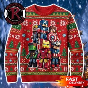 Marvel x Minecraft Avernger Ensemble Minecraft Ugly Sweater