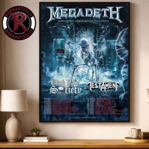 Megadeth Breakout Hibernation Of The Nations Tour 2027 Spring Schedule Tour Dates Poster Decor Canvas