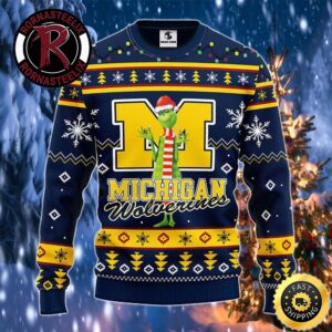 Michigan Wolverines Funny Grinch Gift For Football Fans Christmas NCAA Ugly Sweater