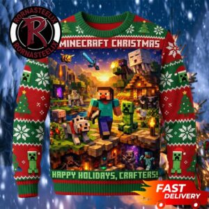 Minecraft Happy Holidays Crafters All Characters Minecraft Ugly Sweater Unisex T Shirt