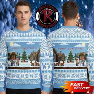 Minecraft Steve Snow Man Merry Christmas 2026 Minecraft Ugly Sweater