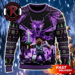 Minecraft Steve vs Ender Dragon Minecraft Ugly Sweater