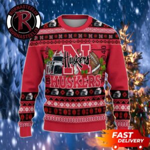 Nebraska Cornhuskers Logo Team Football Christmas NCAA Ugly Sweater