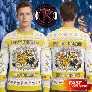 Pokemon Electric Type Anxiety Fully Charged 2026 Pokemon Ugly Christmas Sweater
