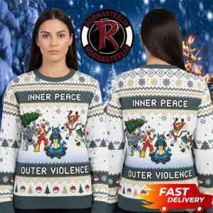 Pokemon Fighting Type Inner Peace Outer Violence 2026 Pokemon Ugly Christmas Sweater