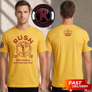 Rush Band Toronto Ontario 2026 Exclusive Tee At Scotiabank Arena On August 9 2026 Yellow Crowns Logo Fifty Something North American Tour Unisex T Shirt