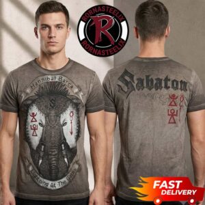 Sabaton Band New Merch 2026 Lighting At The Gates Washed T Shirt