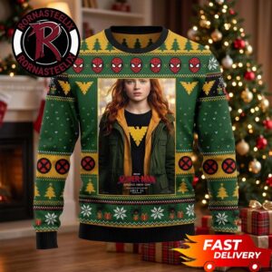 Sadie Sink Jean Grey x Spider Man X-Men Pattern Christmas Gift For Fan Spider Man Ugly Sweater