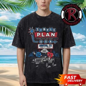 Simple Plan Austin Texas 2026 Event Tee At Moody Amphitheater At Waterloo Park In Austin TX On August 7 2026 Bigger Than You Think Tour Washed T Shirt