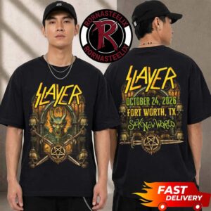 Slayer Sick New World 2026 Festival Event Tee On October 24 2026 Fort Worth Texas Unisex T Shirt Two Sided