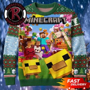 Steve Wonder Land Village Animals Minecraft Ugly Sweater